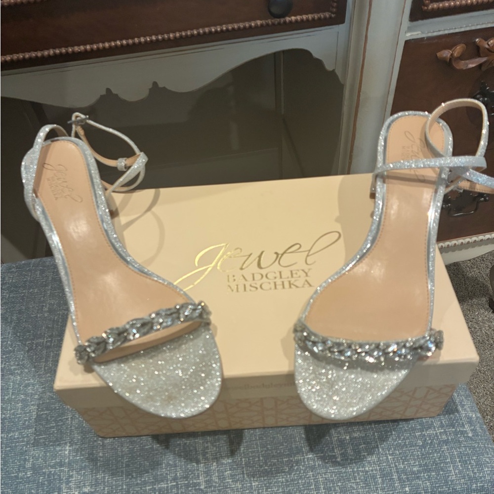 Badgley Mischka Jewel Silver Sandals